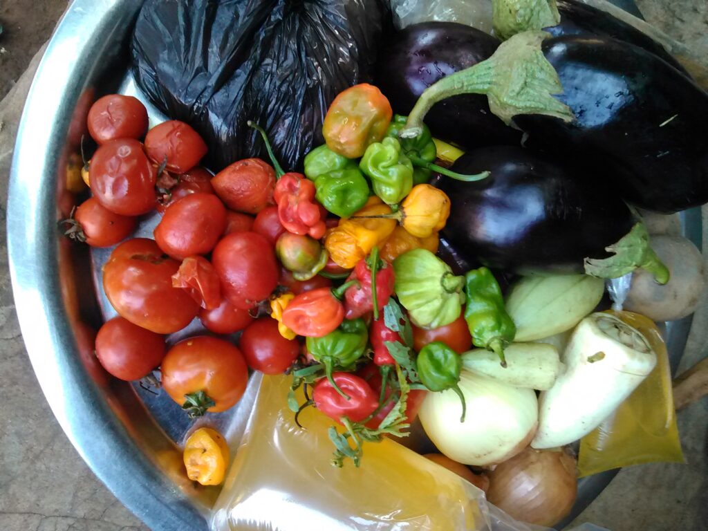Un panier en osier débordant de différents condiments.