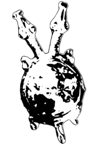 Sculpture en métal représentant une tortue avec deux têtes